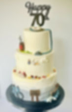 70th Birthday Cake with 3 tiers