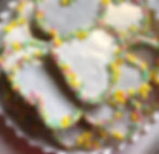 Pale mint hand decorate heart cookies