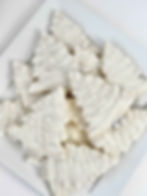 White Christmas tree almond cookies