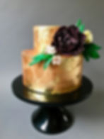 Metallic gold wedding cake