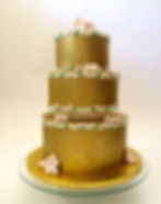 Metallic gold wedding cake
