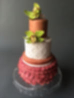 Marsala orchid wedding cake