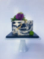 Black and gold wedding cake