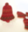 Red hand decorated Christmas bell cookies