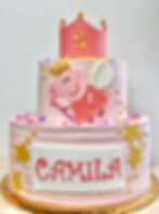 Pepa Pig birthday 2-tier cake in pink