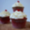 Red velvet cupcakes vanilla icing
