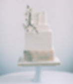 White square tiered wedding cake