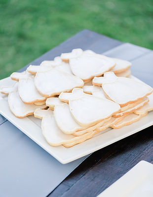 White wedding dress shaped sugar cookies